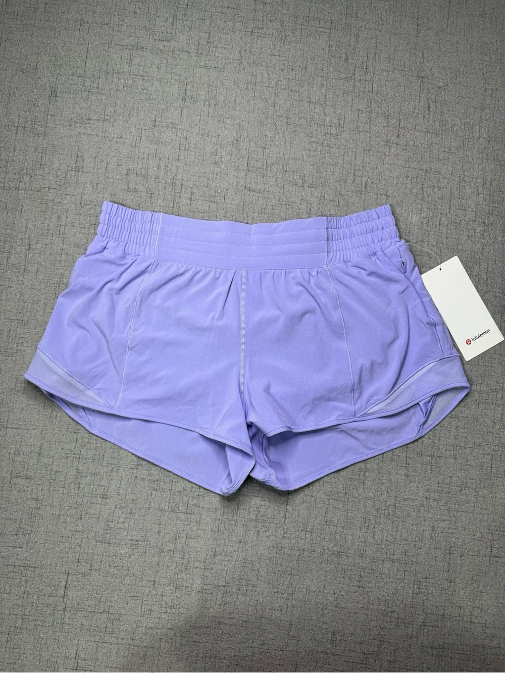 Lululemon Hottie Hot High Rise Athletic Shorts Lilac Smoke Size 12 NWT